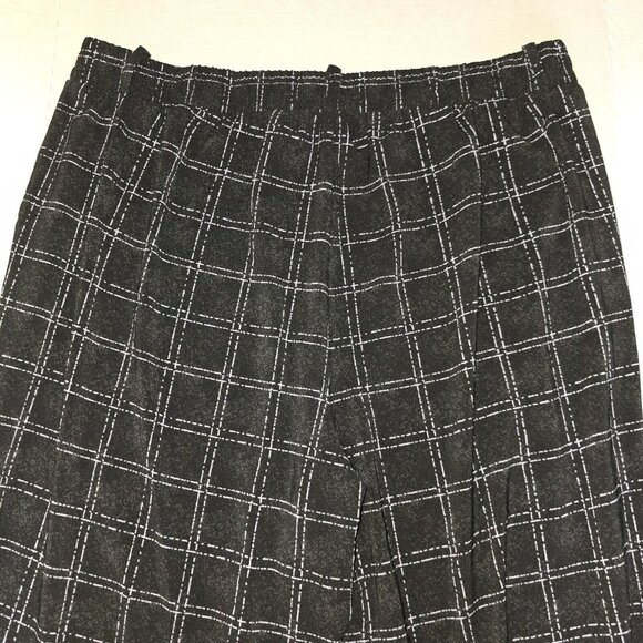 Torrid Womens 20 Wide Leg Button Zip Pants Black Plaid Studio Crepe High Rise - Picture 7 of 14